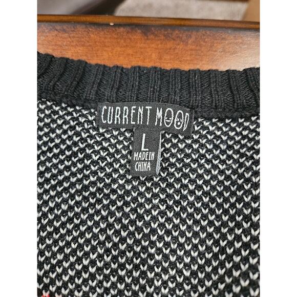 Current Mood Hellbound Heart Intarsia Cardigan Dolls Kill Size L Goth - Picture 2 of 7